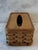 American Vintage Woven Splint Wood Tissue Box Cover For Sale - Image 3 of 11