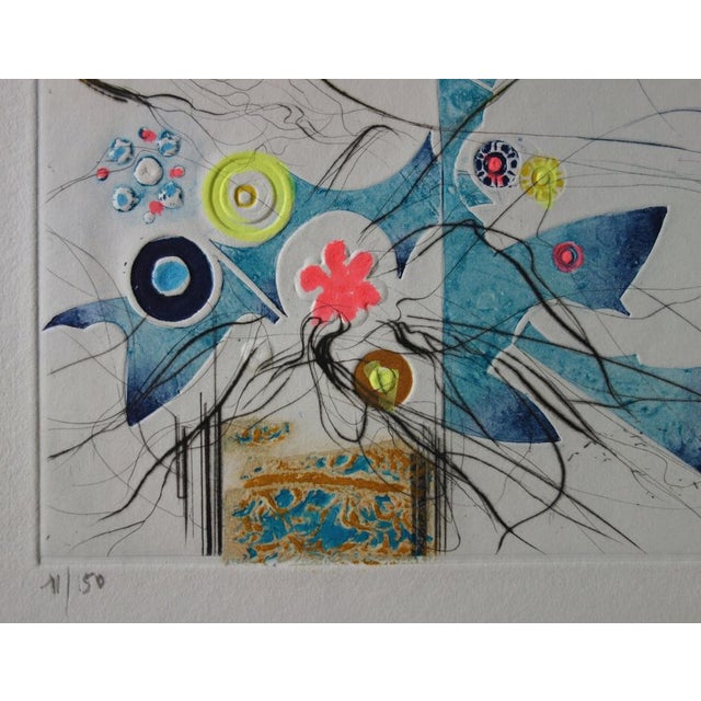 Jean-Baptiste Valadie, Utopia Flower, Original Engraving For Sale - Image 4 of 6
