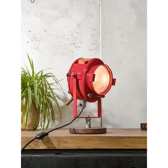 French Red Theater Spotlight Desk Lamp from A.E. Cremer, Paris, 1950s For Sale - Image 10 of 13