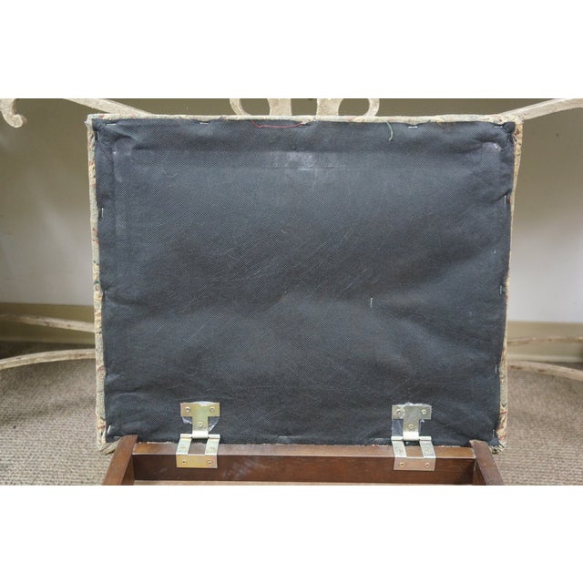 Vintage Oak Gliding Rocking Footstool Foot Rest Storage Ottoman 20" For Sale - Image 17 of 18