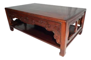 Early 20th Century Chinese Carved Rosewood Coffee Table