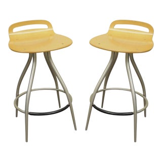 Pair of Calligaris Counter Bar Stools Chairs Kitchen Island Italian Modern B For Sale