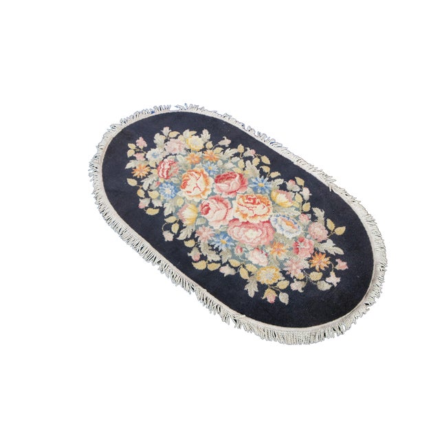 Traditional Karastan Decorette Floral Bouquet Modern Oval Area Rug Mat 60" For Sale - Image 3 of 14