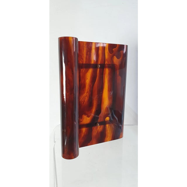 Plastic Faux Tortoise Acrylic Glass Picture Frame, Italy, 1970s For Sale - Image 7 of 10