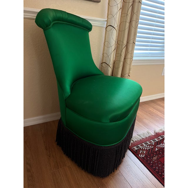1940s 1940s Hollywood Regency Style "Draper" Slipper Chair For Sale - Image 5 of 5