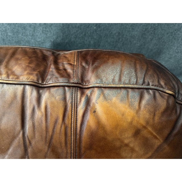 Thomasville Traditional Brown Leather Sofa For Sale - Image 15 of 18