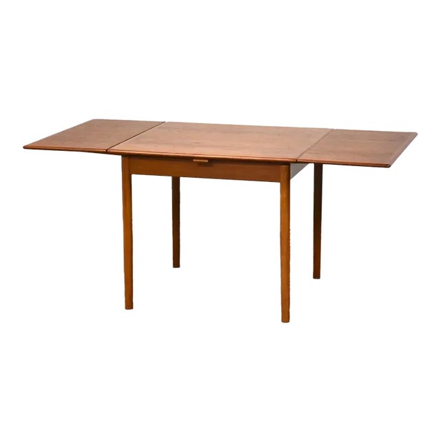 1960s Danish Modern Teak Square Dining Table For Sale