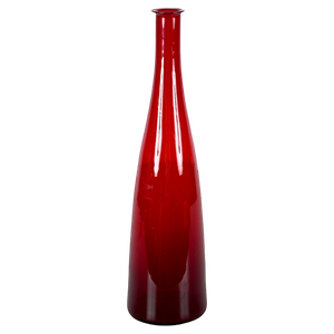 Mid-Century Modern Smoked Ruby Red Blown Murano Glass Bottle, Italy, 1970s