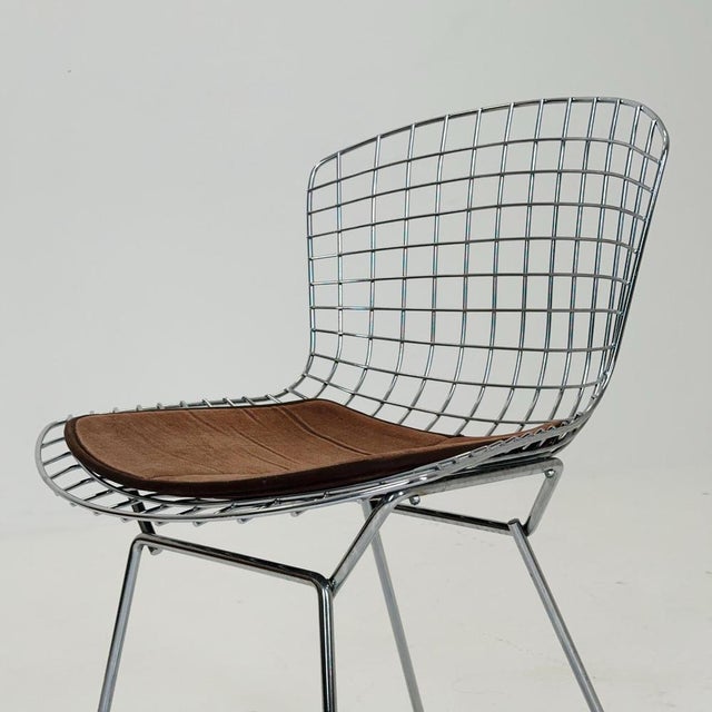 Mid-Century Wire Chrome Side Chair by Harry Bertoia, Italy, 1980s For Sale - Image 6 of 11