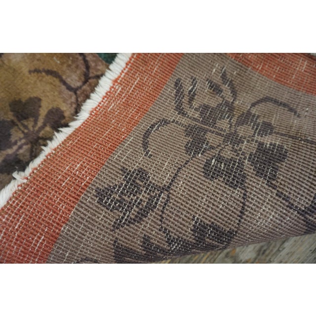 1920s Orange Floral Modern Antique Chinese Art Deco Rug 7' 10"x11' 6" Hand Knotted Carpet For Sale - Image 11 of 13
