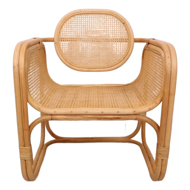 Rattan & Canework Accent Chair For Sale