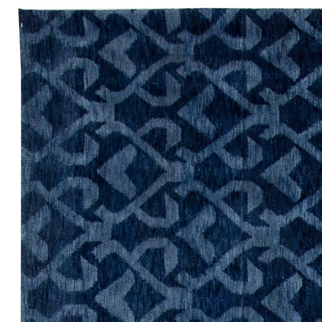 Textile Contemporary Pashmina Euro Blue Rug by Doris Leslie Blau For Sale - Image 7 of 7