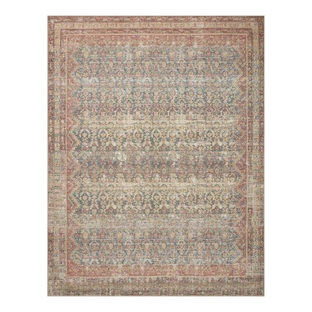 Angela Rose x Loloi Aubrey Rug Ocean / Spice 3'-9" x 5'-6" Accent Rug For Sale