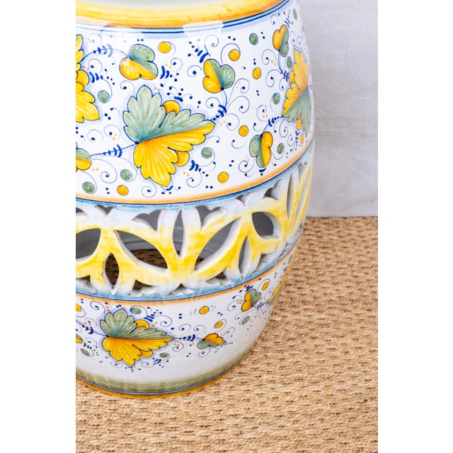 1990s 1990s Pair of Ceramic Garden Stools For Sale - Image 5 of 5
