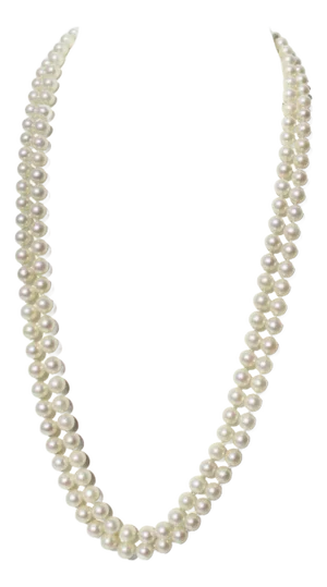 Double Stand Necklace of Cultured Pearls and 14 Kt Clasp