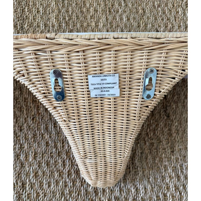 Beige Pair Amanda Lindroth "Baytree" Wicker Brackets For Sale - Image 8 of 10