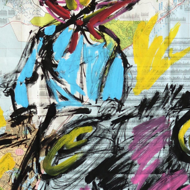 2020s The Long Way West - Original Americana Western Acrylic Artwork on Paper Map by Jesse Black For Sale - Image 5 of 6