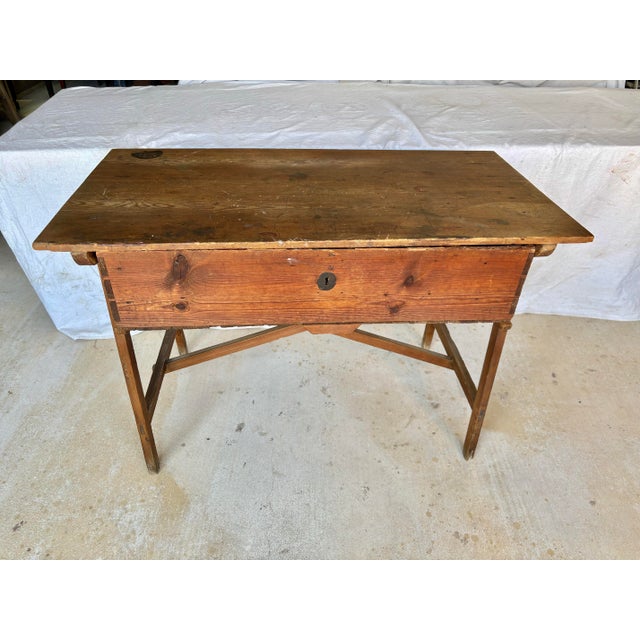19th Century Spanish Pine One Drawer Side Table For Sale - Image 4 of 12
