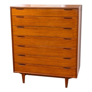 Ib Kofod Larsen for J Clausen & Son Brande Mobelfabrik Danish Teak Wood Highboy For Sale