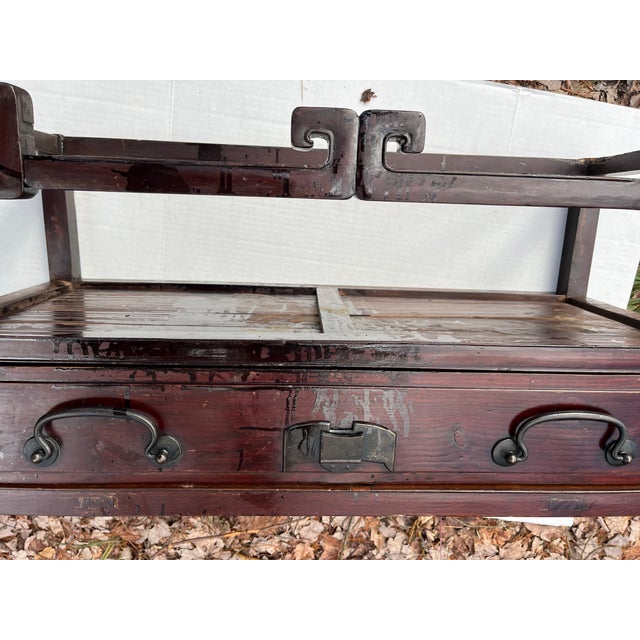 Antique Chinese Hardwood Low Table With Drawer For Sale - Image 11 of 11