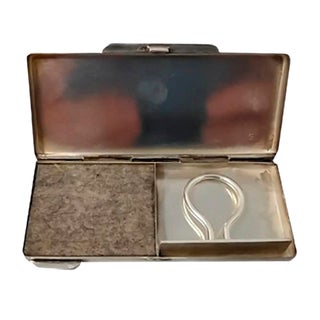 Vintage French Silver Pocket Rubber Stamp, 1930s For Sale
