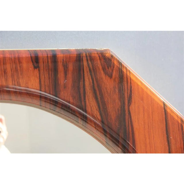 Brown Italian Rosewood Mirror, 1960s For Sale - Image 8 of 10