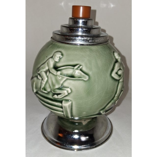 Rookwood Pottery Rookwood Green Cigarette Dispenser Vintage Art Deco Ceramic Amazing - Works Well For Sale - Image 4 of 7