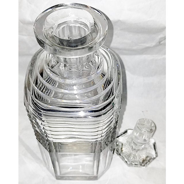 1900s Georgian Cut Crystal Decanter Triple Set Tantalus - 4 pcs For Sale - Image 10 of 12
