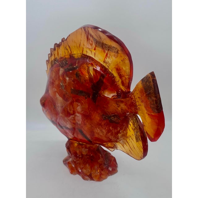 1980s Life Size “Fossilized” Resin Amber Fish Sculpture For Sale - Image 5 of 5