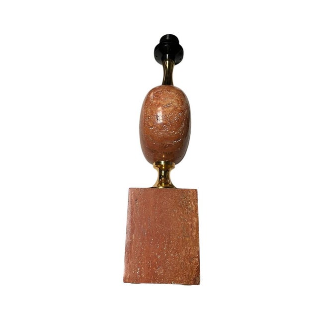 Stone Pink Travertin Lamp by Barbier, 1970s For Sale - Image 7 of 9