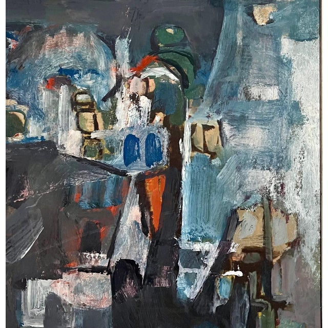 Zvi Mairovich, Polish Israeli Abstract Vibrant Cityscape Tel Aviv Modernist Painting Mairovich, c.1950's For Sale In Miami - Image 6 of 8