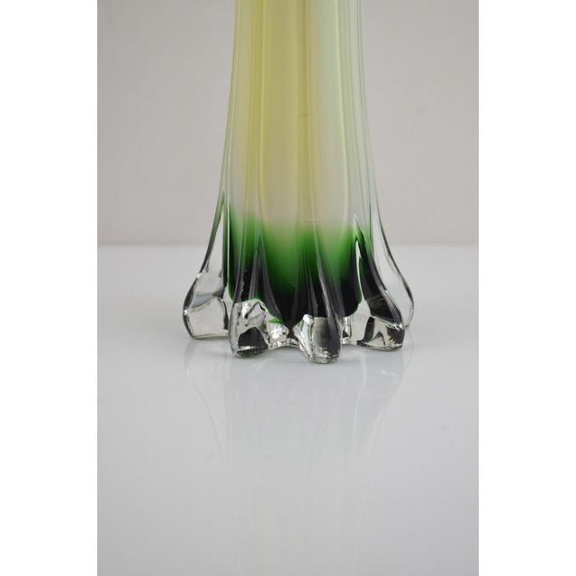 Green and Yellow Murano Glass Vase, 1970s For Sale - Image 6 of 12
