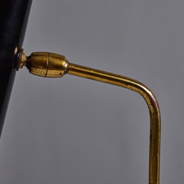 1950s Stilux Milano Black and Brass Conical Table Lamp For Sale - Image 12 of 13