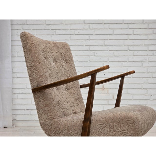Mid-Century Modern Danish Armchair in Furniture Wool and Beech Wood, 1960s For Sale - Image 3 of 18