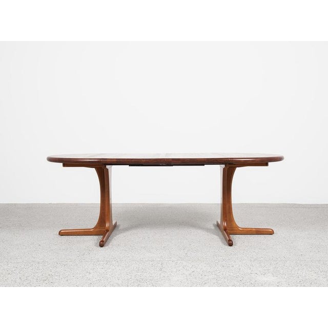 Midcentury Danish Round Teak Dining Table with 2 Extensions 1960s - Central Leg attributed to Erling Torvits For Sale - Image 12 of 12