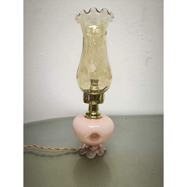 Pink Murano Lamp with Amber Glass, 1950s For Sale - Image 6 of 11
