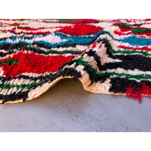 Textile Abstract Moroccan Vintage Rug For Sale - Image 7 of 11