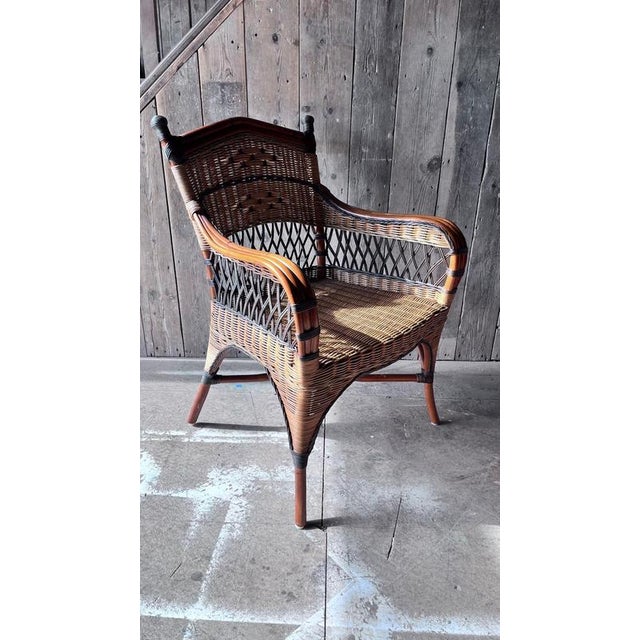 Vintage Wicker Bedroom Armchair For Sale - Image 11 of 12