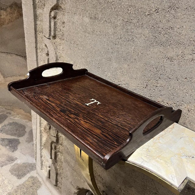Antique Exotic Wood Serving Tray, Art Deco Style, Early 20th Century For Sale - Image 10 of 12
