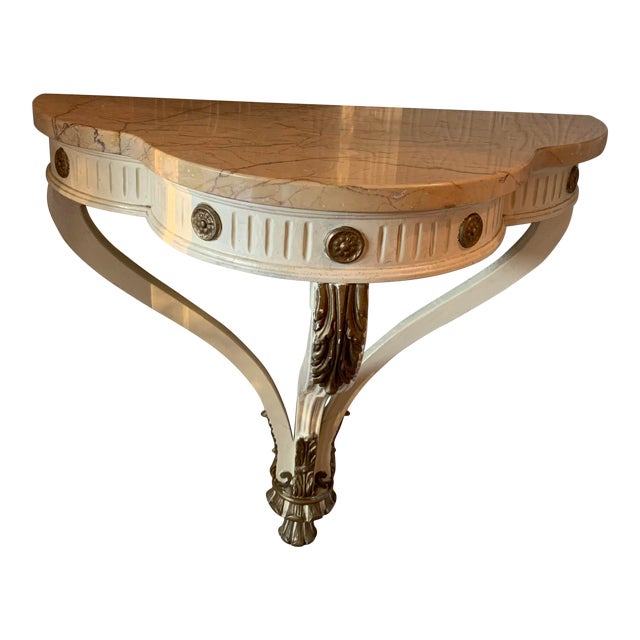 19th Century Louis XV Marble Demi-Lune Console For Sale