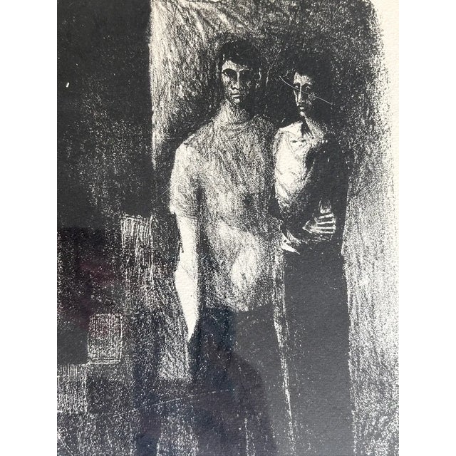 Mid 20th Century Mid-Century Modernist Lithograph Family Baby Figures Signed For Sale - Image 5 of 8