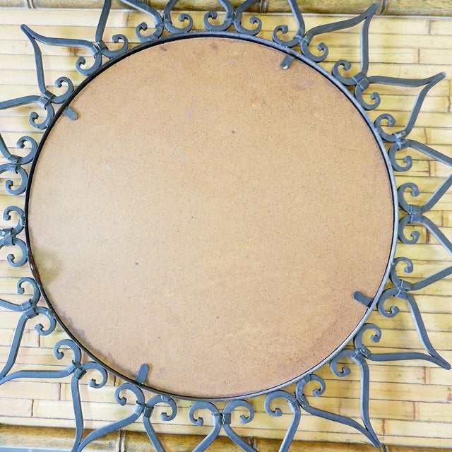 Sunburst Wall Mirror in Iron with Heart Motif, 1960s For Sale - Image 10 of 12