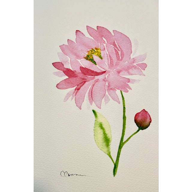 1 Giclee print of a watercolor painting of “Pink and Red”posies. They are both on the same piece of textured watercolor...