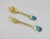 1977 Gilt Silver and Enamel Christmas Fork and Spoon by Poul Hanmann for Anton Michelsen For Sale - Image 9 of 13
