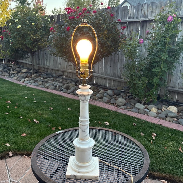 Grand Tour Antique Neoclassical Marble Italian Lamp For Sale - Image 3 of 4
