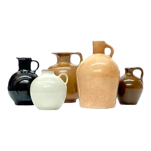 Natural-Colored Modern Rustic Jug Curation - Group of 5