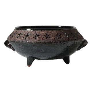 Vintage Swedish Ceramic Bowl on Legs by Eke Bjerén for Gabriel Keramik, 1960 For Sale