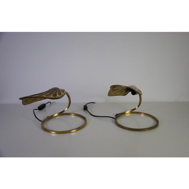 Mid-Century Modern Brass Table Lamps by Tommaso Barbi, 1960s, Set of 2 For Sale - Image 4 of 12