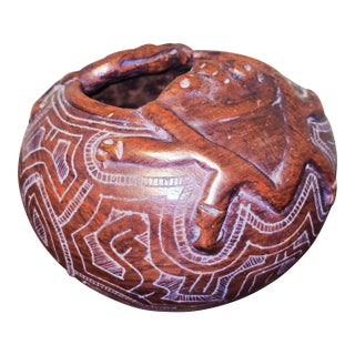 Reis Pará Brazilian Marajoara‑Style Carved Ceramic Pot For Sale