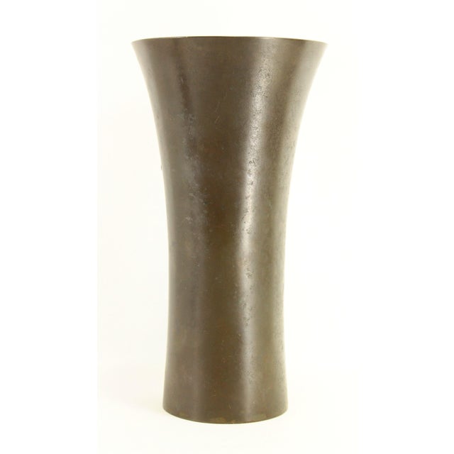 Mid 20th Century Mid Century Ikebana Bronze Vase Double Crane Design by Aida Tomiyasu, Signed For Sale - Image 5 of 12